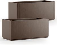 Casaria Plantenbak Set van 2 - Vorstbestendig 80l 80x36x35cm - Bruin