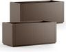 Casaria Plantenbak Set van 2 - Vorstbestendig 80l 80x36x35cm - Bruin