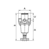 Riegler Drukregelaar »standaard«, incl. manometer, BG 4, G 1 1/2, PE max. 25 bar, mediumtemperatuur max. 60 °C, regelbereik 0,5-10 bar.