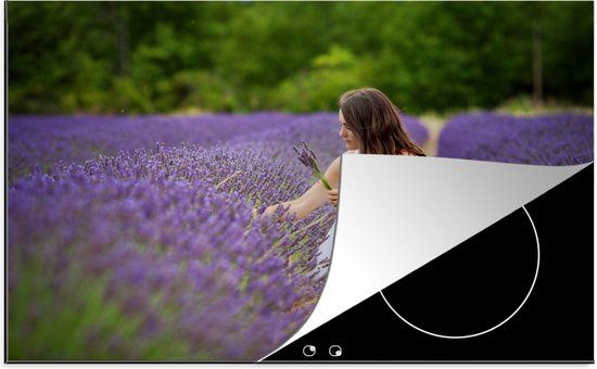 KitchenYeah® Inductie beschermer 77x51 cm - Vrouwen - Jurk - Lavendel