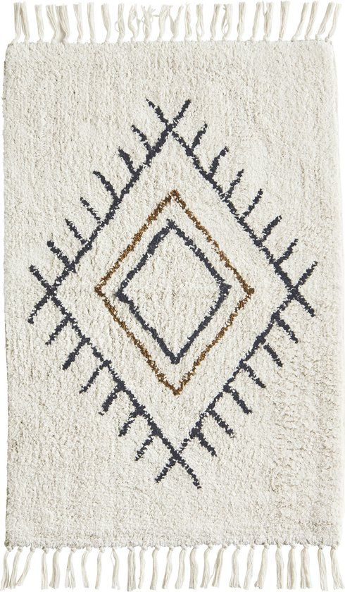 Madam Stoltz Badmat Cotton wit 60x90cm