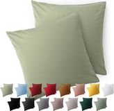 Blumtal Kussensloop Microvezel Kussenhoes 50 x 50 cm - Licht Olijfgroen - Met Rits - Set van 2