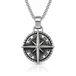 Mendes Heren Ketting Edelstaal Kompas Amulet Zilverkleurig