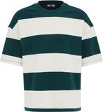 WE Fashion Heren boxy fit T-shirt met blokstreep