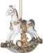 Goodwill - Pendentif de Noël Cheval à bascule - Crème-Or - 7,5 cm par - 2 pièces