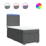 vidaXL Boxspringbed met matras, donkergrijs, 90x190 cm, gestoffeerd