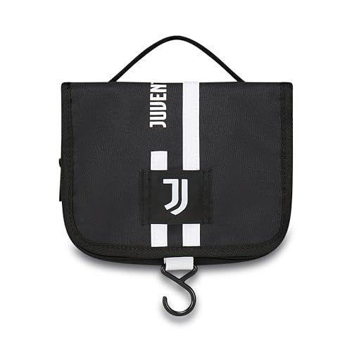 Juventus Make-uptas voor jongens, wit/zwart, met handvat, reizen en vrije tijd, Zwart, Eén maat, modern