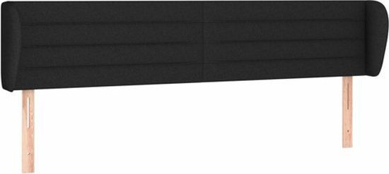 vidaXL Hoofdbord - Zwart - Stof - 183x23x78/88 cm
