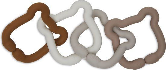 Jollein Speelgoed Ringen Siliconen Teddy Bear - Multicolor