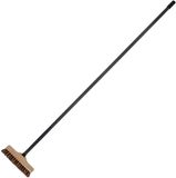 KOTARBAU® Vloerschrobber - Straatbezem - Harde Bezem voor Buiten - 23 cm - Schrobborstel - met Natuurlijke Borstelharen - met Metaal Steel - Houten Bezemkop - Bruin