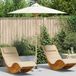 Maison Exclusive Parasol de jardin, rond, Ø 217 x 230 cm, bambou, crème-blanc