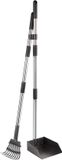 Yangbaga Metalen hondenschep met verstelbare lengte 84/98 cm, lange steel, grote stofpan (2 stuks)