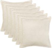 vidaXL - Kussensloop - 6 stuks - HOUTEN - Crèmekleurig - 80 x 80 cm - Bouclé