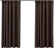 vidaXL Gordijnen linnen-look verduisterend haken 2 st 140x175 cm taupe