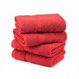 Superior Massieve Egyptische katoenen handdoekenset, 50 x 76 cm, rood, 4-delig