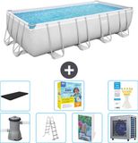 Bestway Rechthoekig Power Steel Zwembad - 488 x 244 x 122 cm - Grijs