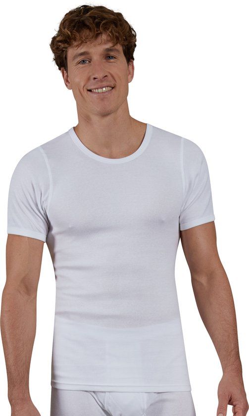 CECEBA Heren T-shirt Korte Mouw Katoen Wit Maat 16