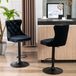 Kein Marken-/Fanartikel Set van 2 draaibare fluwele barstoelen, in hoogte verstelbaar, modern design, bekleed, zwart.
