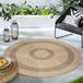 Tapis rond naturel 200 cm résistant aux intempéries