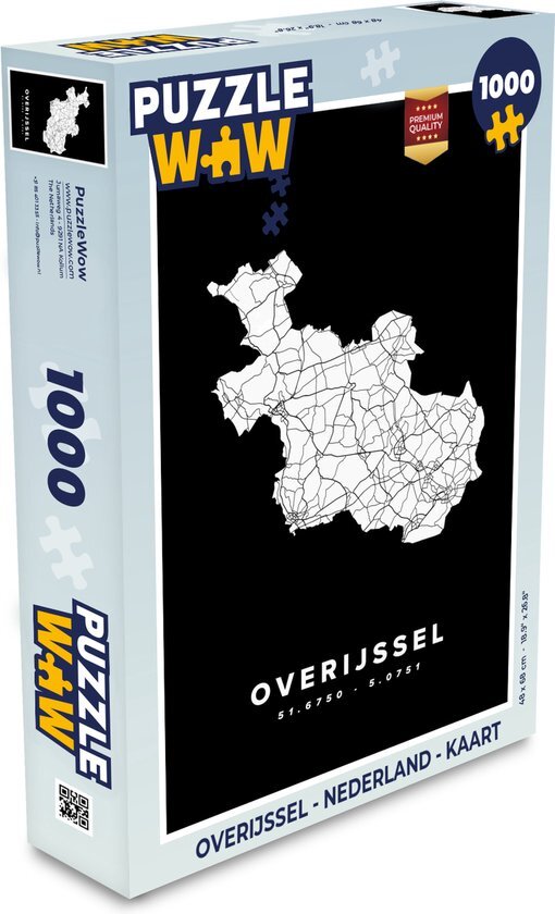 MuchoWow Puzzel Overijssel - Nederland - Kaart - Legpuzzel - Puzzel 1000 stukjes volwassenen