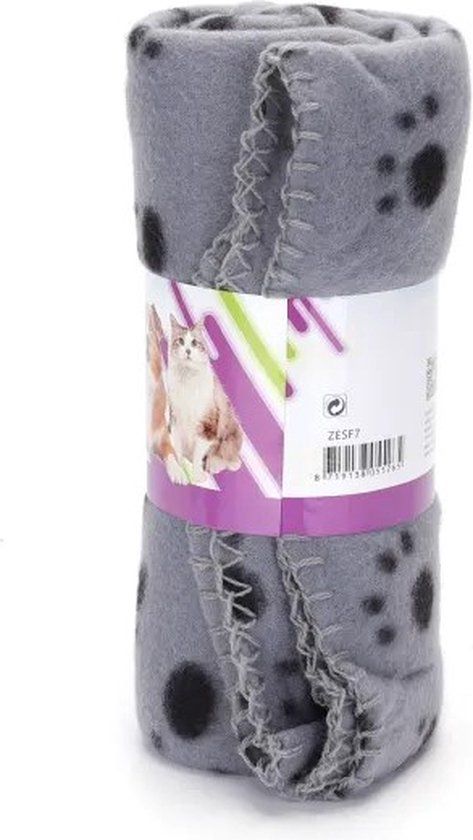 Nobleza Fleece Hondendeken - Grijs - 120 x 100 cm - Machine Wasbaar