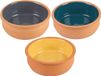 Urban Living Tapas/sauzen/hapjes serveer schaaltjes set - 3x stuks - terracotta - 12 x 4 cm p/st
