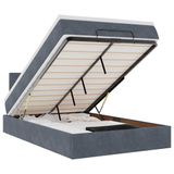 VidaXL Bed poef met matras en LED's 120x190 cm fluweel donkergrijs