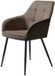 Meubelplaats NOLAN ARMCHAIR SQUARE DARK GREY PU - eetkamerstoelen set van 2