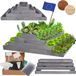 Modo24 ZP09 Carré Potager Surélevé En Escalier Modulable, Bois De Pin, Herbes/légumes, Jardin/terrasse/balcon, 36x117x120 Cm, Gris