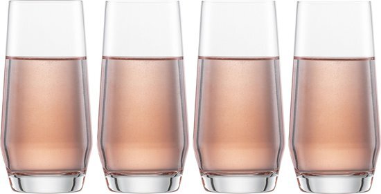 Zwiesel Glas Pure longdrinkglas van mondgeblazen glas, 4-delige set, afmetingen: hoogte: 16,5 cm, diameter: 80 mm, volume: 542 ml, 122320