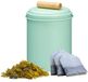 Excellent Houseware Thee bewaarblik - groen - metaal - 14 x 20 cm