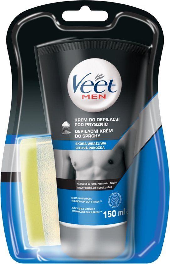Veet - Depilatory Shower Cream For Sensitive Skin Men Silk & Fresh 150 ml