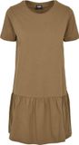 Urban Classics Valance Tee Jurk Korte Mouw Ronde Hals A-lijn Katoen Jersey Effen Groen XS