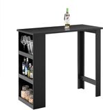 SoBuy Bartafel, Hoge Keukentafel, Statafel voor Kleine Ruimtes, Bar voor Keuken, Woonkamer, Kantoor of Koffiebar, Zwart, 112 x 57 x 106 cm FWT17-II-SCH