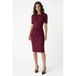 Rinascimento donkerrood midi jurk