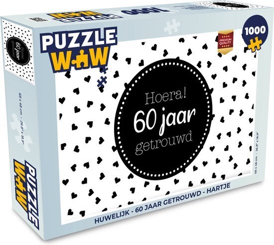 MuchoWow Puzzel Hoera! 60 jaar getrouwd - Spreuken - Quotes - Jubileum - Legpuzzel - Puzzel 1000 stukjes volwassenen