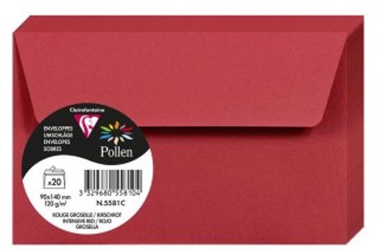 Clairefontaine 5581C Envelop Rood 90x140mm 120g/m²