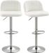 Set de 2 tabourets de bar - Tabouret de cuisine haut - Assise pivotante, hauteur d'assise 81 cm - Dossier et repose-pieds - Revêtement en velours - Montage facile - Couleur crème