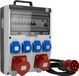 Doktorvolt Bouwstroomverdeeler 16A/32A CEE 4x230V met stekker en kabel, type TGD-S/FI. Wandstroomverdeeler met VDE-zekeringen, model Doktorvolt DV-6043-D