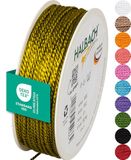 Halbach Seidenbänder Premium koord (olijfgroen), breedte 2 mm, lengte 50 m, Made in Germany en Öko-Tex gecertificeerd, glanzend satijnen koord van acetaat