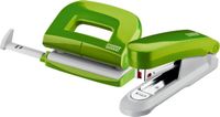Novus OFFICE Nietmachine en perforator 020-1874 Halve strip 15 Vellen Groen Nr. 10 Kunststof, metaal 2 Stuks