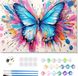 Peinture par numéro pour adultes débutants avec cadre, peinture par numéro colorée de papillon pour adultes, peinture par numéro pour enfants