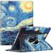 Fintie Roterende hoes voor iPad 9e generatie (2021) / 8e generatie (2020) / 7e generatie (2019) 10,2 inch - 360 graden draaibare standaardhoes met potloodhouder, automatische wekslaap, blauwe