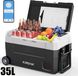 Glacière/congélateur de voiture portable - Glacière à compresseur 35 litres, 12V - Double zone - Commande par application Bluetooth - Avec roues - Convient au camping et aux voyages