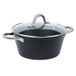 axentia 135658 pot, Ø ca. 20 cm, gesmeed, met glazen deksel, zwart