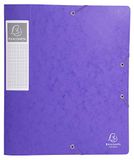 Exacompta - Cartobox Pressboard archiefdoos - 25 x 33 cm, A4, elastische banden, 60 mm rug, paars (10 stuks)
