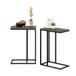 Furinno Modern Living Sofa Bijzettafel, Engineered Wood, Frans Eiken Grijs, Set van 2