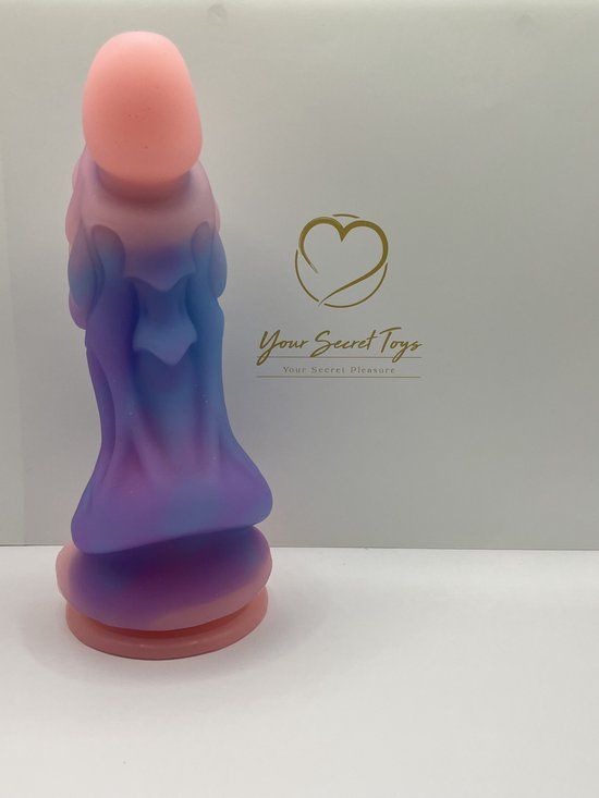 Batavus Fantasy Dildo - Roze/Blauw - 20cm - Siliconen - Met zuignap