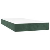 vidaXL Boxspringbed met matras en LED-verlichting, donkergroen, 90x190 cm, fluweel