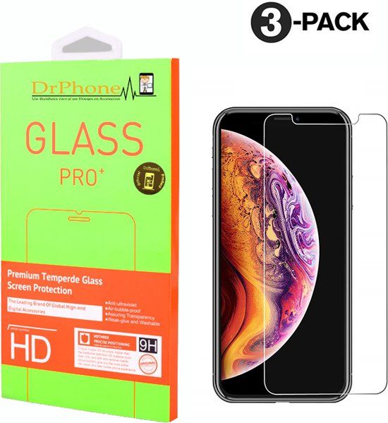 Drphone 3x iPhone XS MAX Glas - Screen protector - Tempered Glass 2.5D 9H (0.26mm